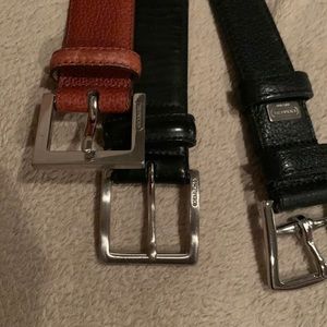 3 leather coach belts